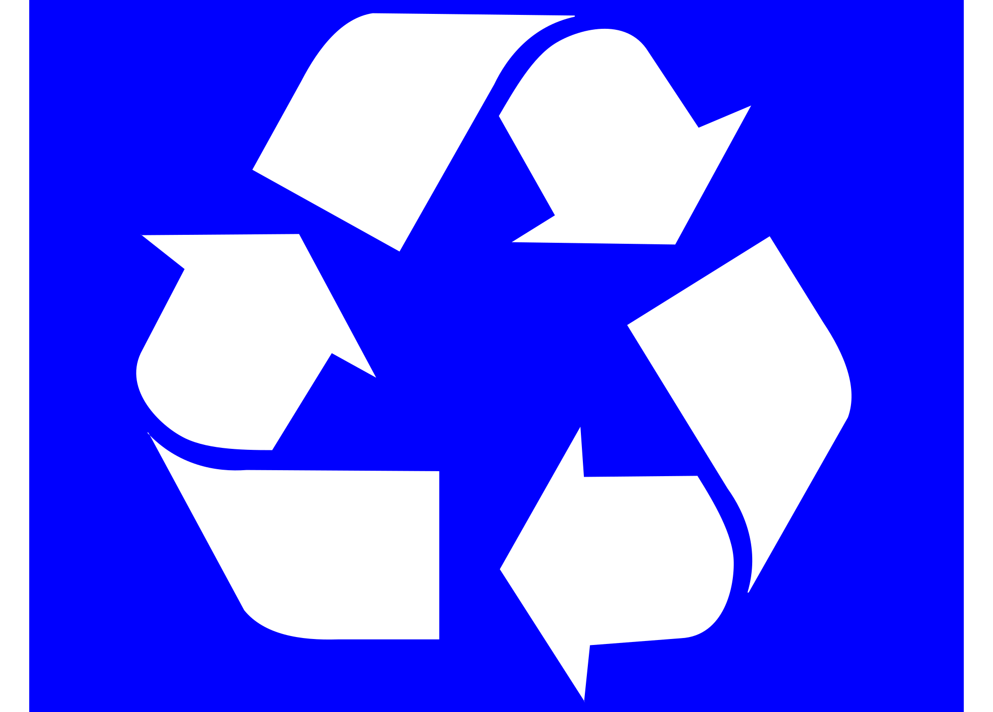 Recycling Symbol White On Blue.svg 1