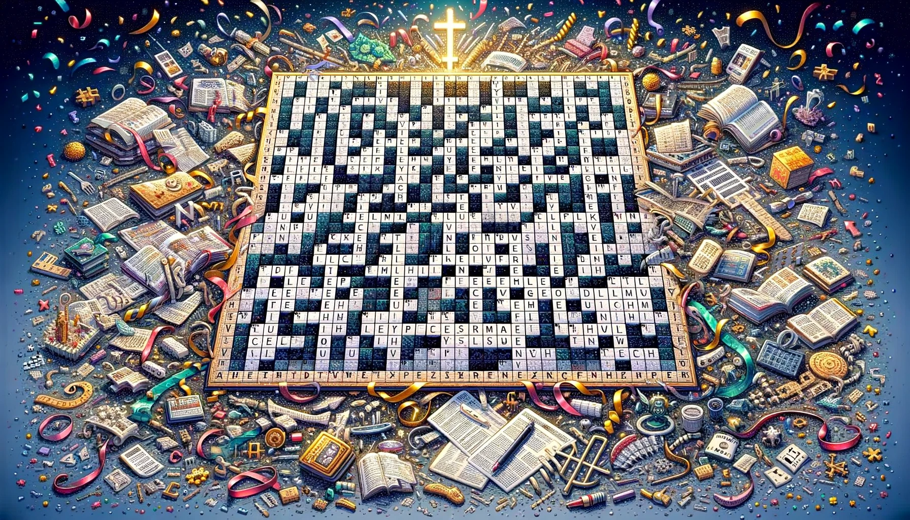 DALL·E 2023 12 07 16.23.05 An Artistic Representation Of The Alconox Inc. National Crossword Puzzle Day Puzzle 2023 Featuring A Large Detailed Crossword Puzzle With A Variet