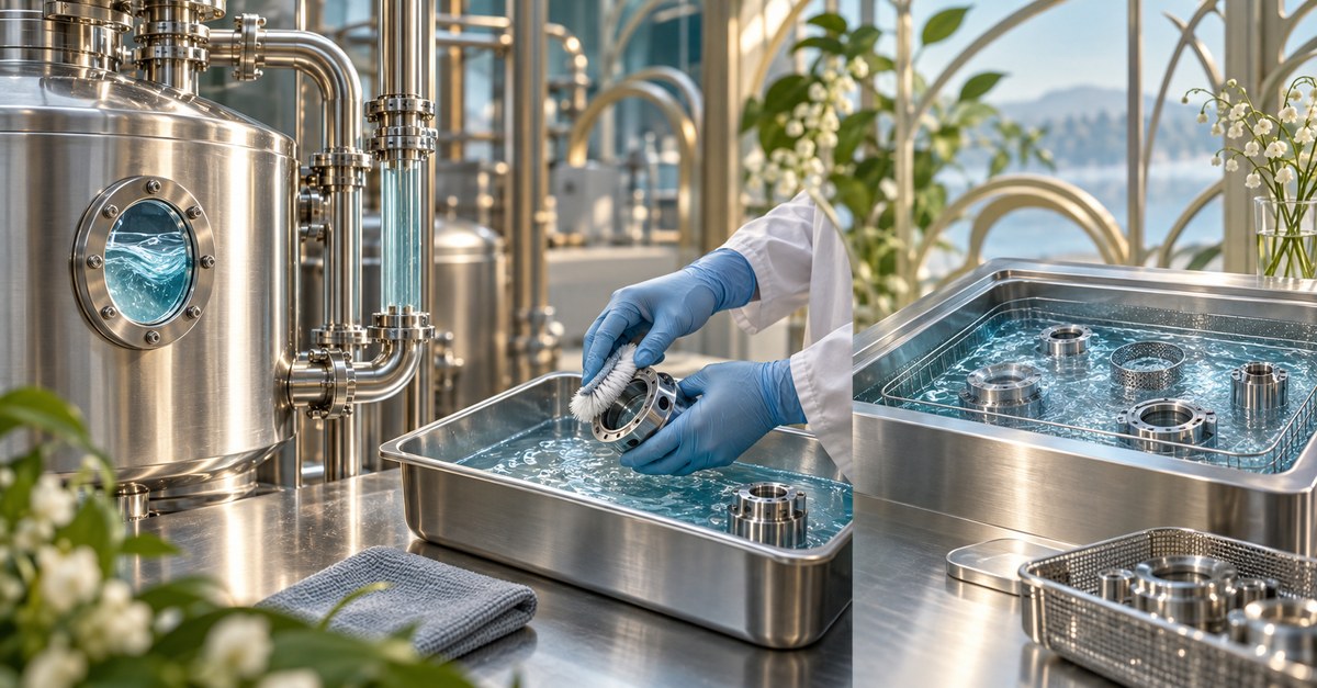 One detergent used for CIP, manual, and ultrasonic cleaning of stainless-steel components